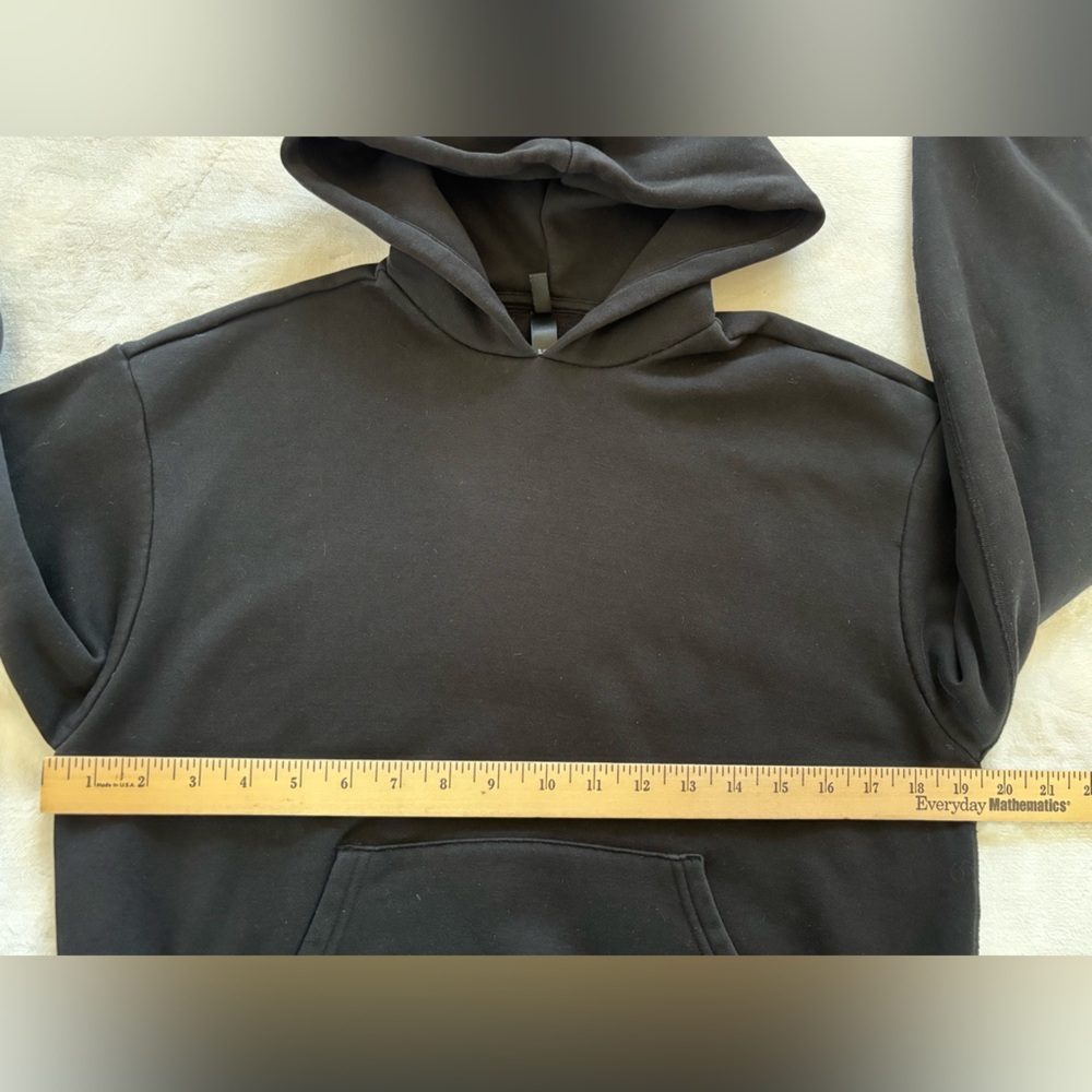SKIMS Black Cotton Fleece Boxy Pullover Hoodie - Size S - Picture 5 of 8